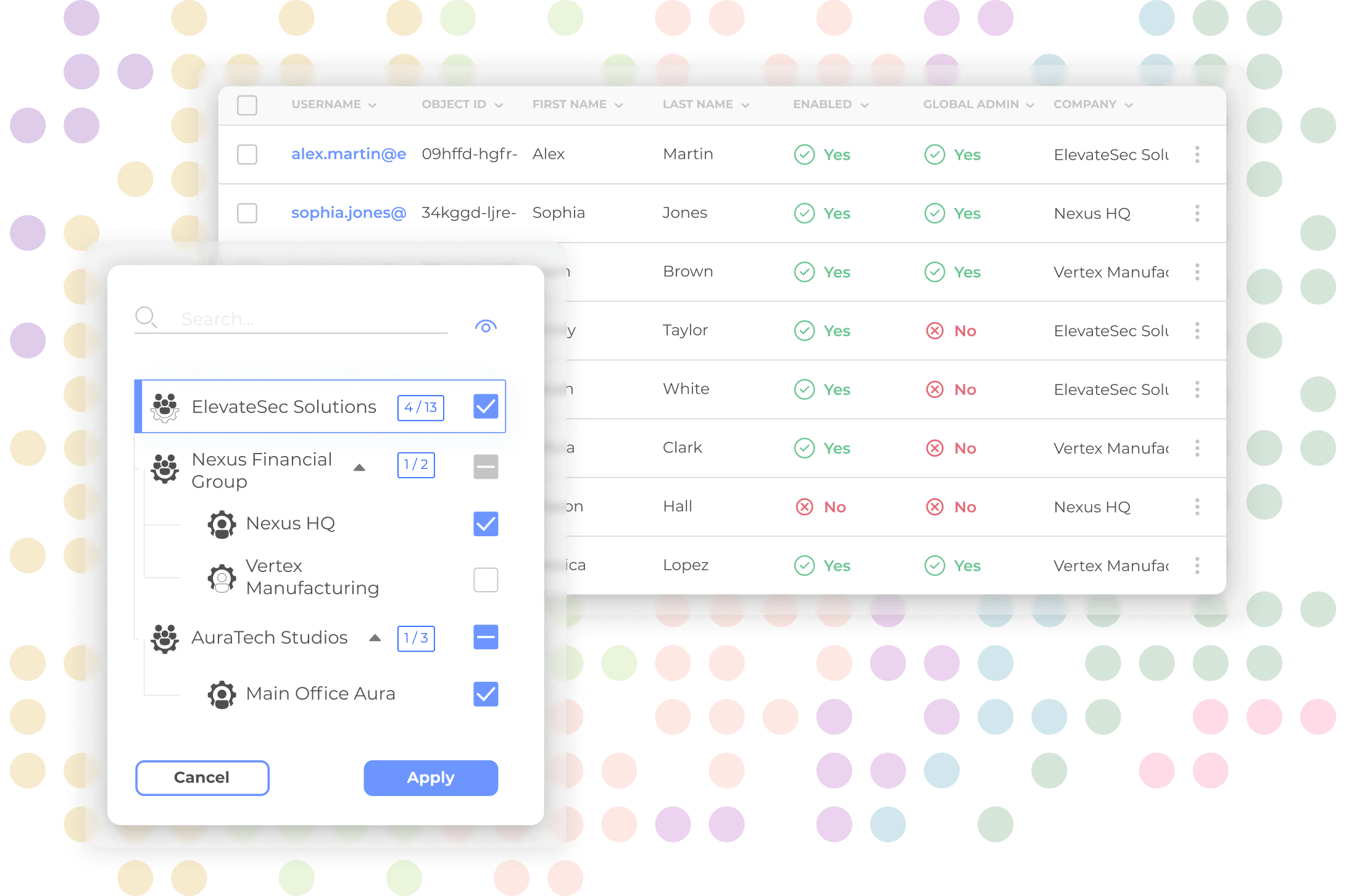 Multi-tenant dashboard preview